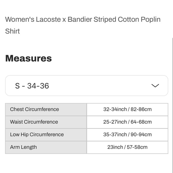 Lacoste x Bandier Striped Cotton Poplin Shirt | Size 34 - Picture 6 of 7